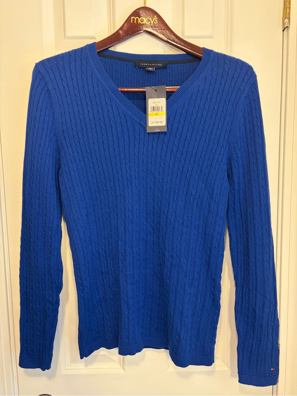 Tommy Hilfiger Women’s Cable Knit Crewneck Sweater | NWT | Royal Blue | Medium |